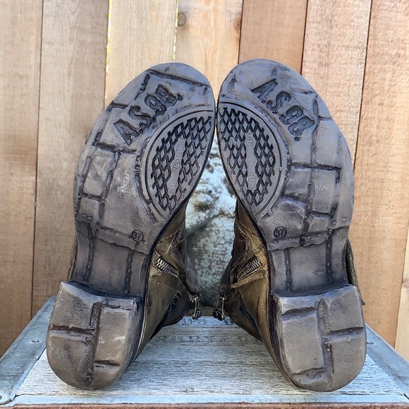 A.S.98 AS98 Free People Boho Moto Biker Zip Ankle Bootie Boots Size 37 - Picture 6 of 10